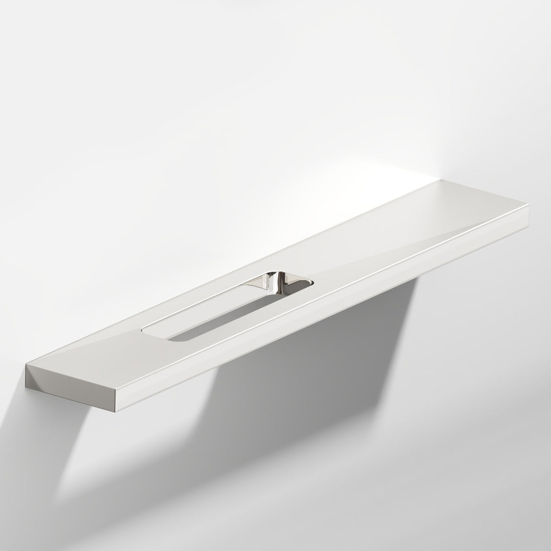 Colonial Bronze 719 Rectangular Cabinet Pull with offset cutout in Polished Nickel