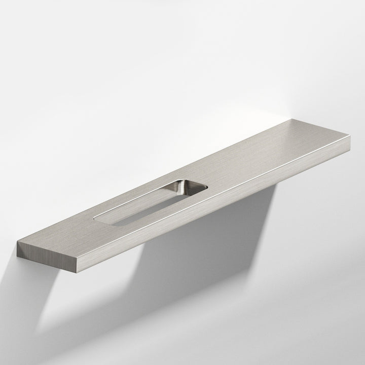 Colonial Bronze 719 Rectangular Cabinet Pull with offset cutout in Satin Nickel