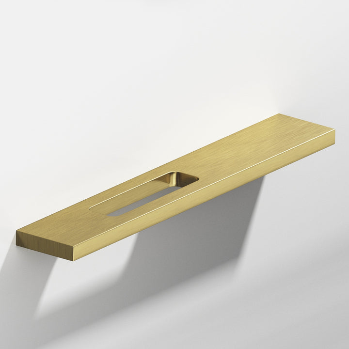 Colonial Bronze 719 Rectangular Cabinet Pull with offset cutout in Antique Brass