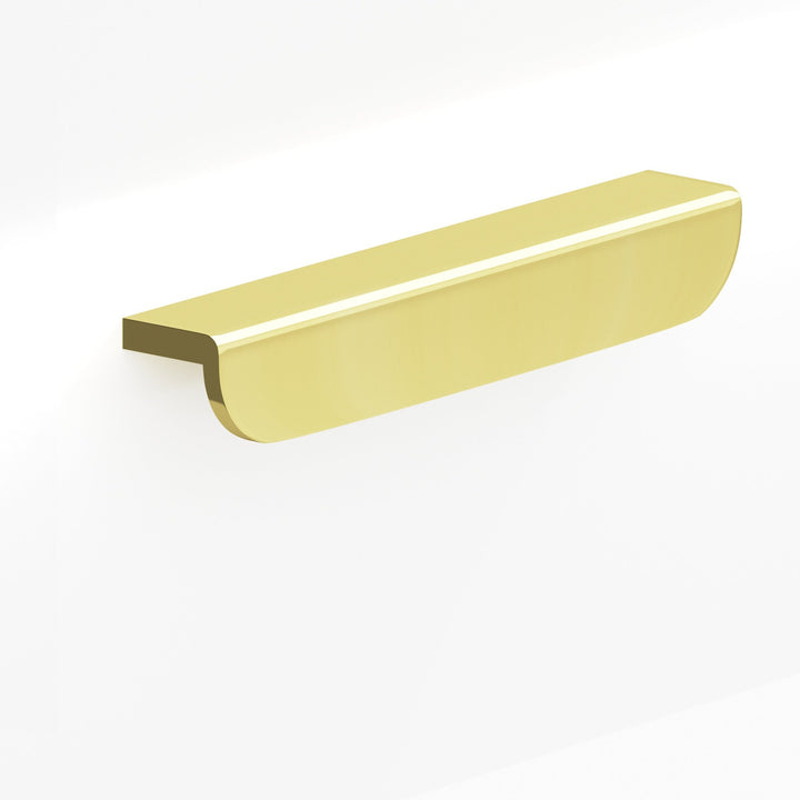 Colonial Bronze 721 Edge Pull with radiused front and exposed finished screws in Unlacquered Polished Brass