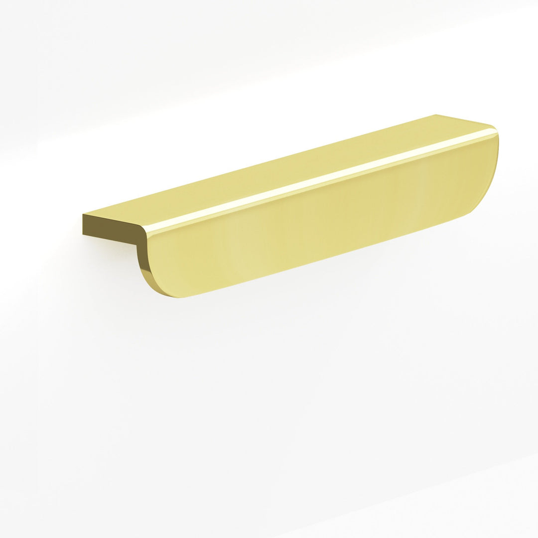 Colonial Bronze 720 L-shaped Cabinet Pull with rounded ends in Unlacquered Polished Brass