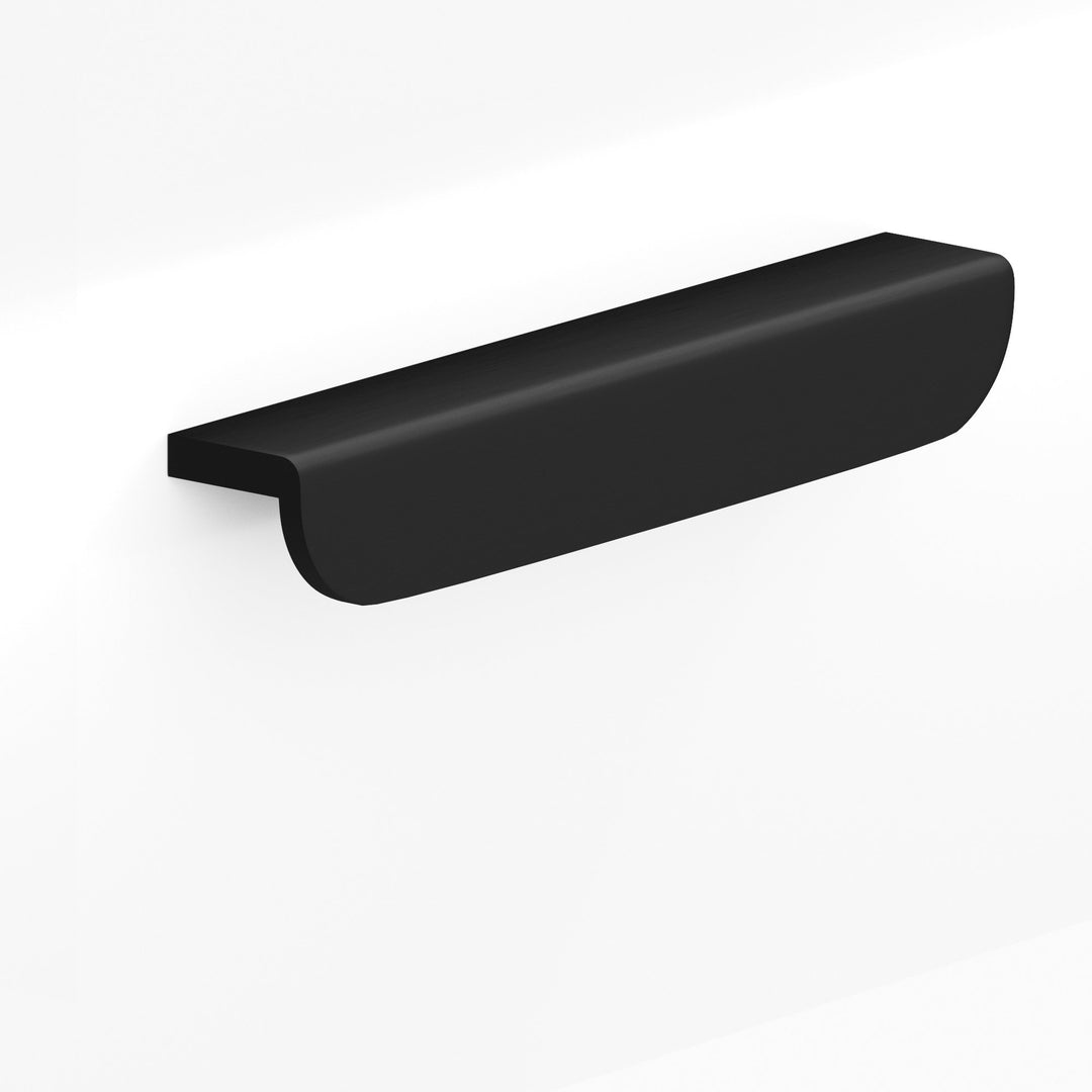Colonial Bronze 720 L-shaped Cabinet Pull with rounded ends in Matte Satin Black