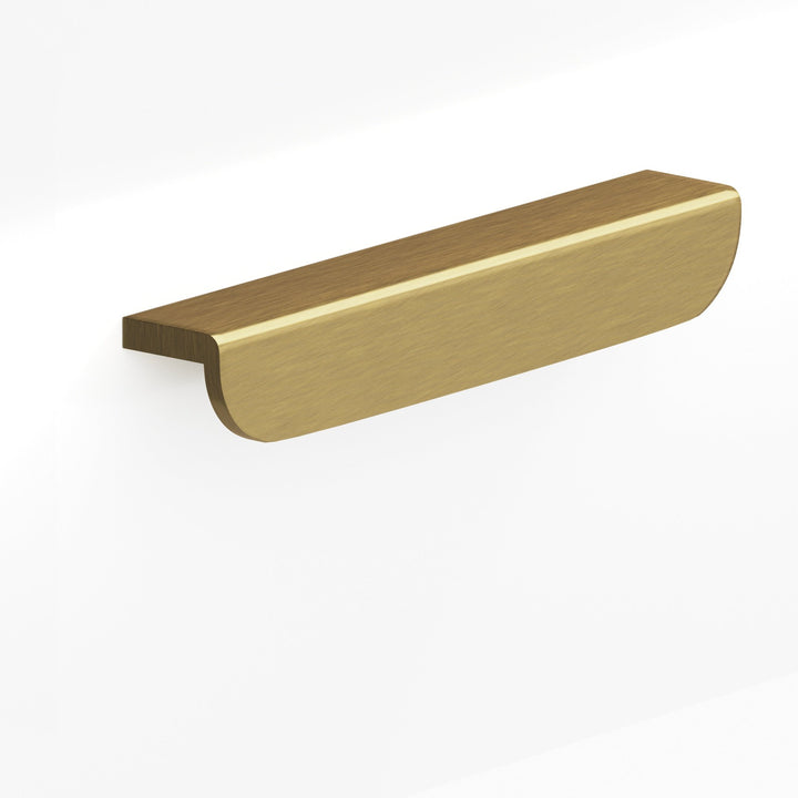 Colonial Bronze 721 Edge Pull with radiused front and exposed finished screws in Antique Brass