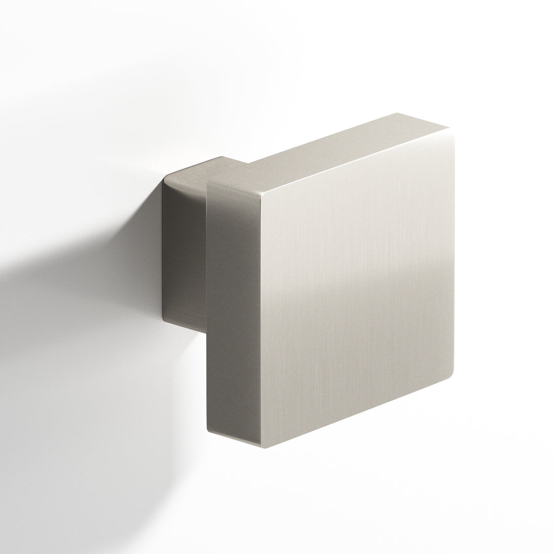 Colonial Bronze 749 Square Cabinet Knob with rectangular post in Satin Nickel