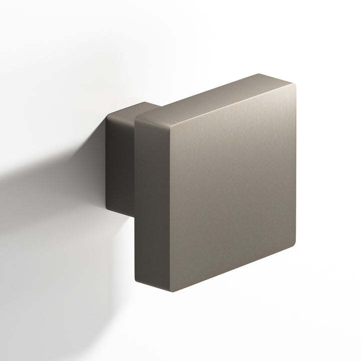 Colonial Bronze 749 Square Cabinet Knob with rectangular post in Matte Pewter