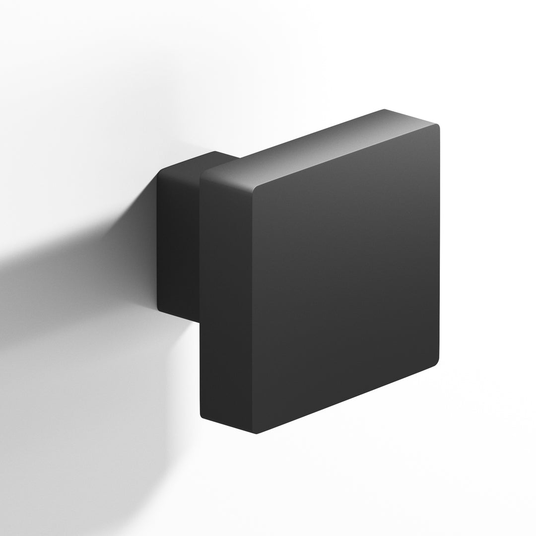 Colonial Bronze 749 Square Cabinet Knob with rectangular post in Matte Graphite