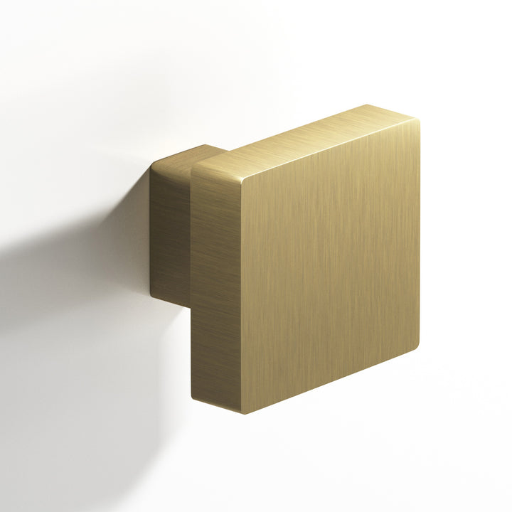 Colonial Bronze 749 Square Cabinet Knob with rectangular post in Antique Brass