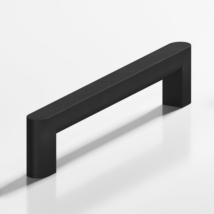 Colonial Bronze 762 Square Cabinet Pull with rounded back and ends in Matte Satin Black