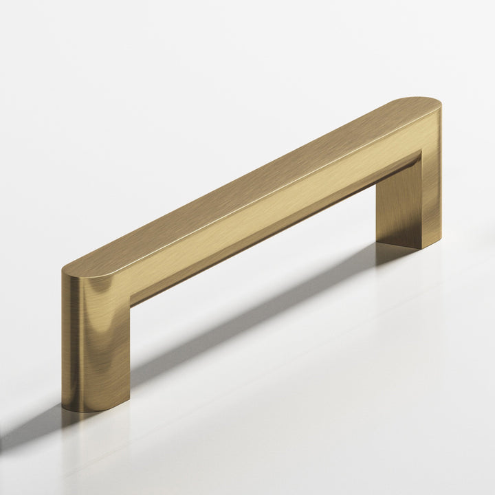 Colonial Bronze 765 Square Cabinet Pull with rounded back and ends in Antique Brass
