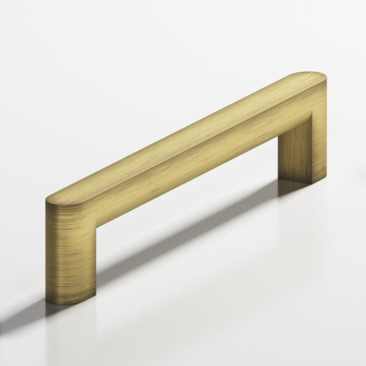 Colonial Bronze 762 Square Cabinet Pull with rounded back and ends in Matte Antique Satin Brass