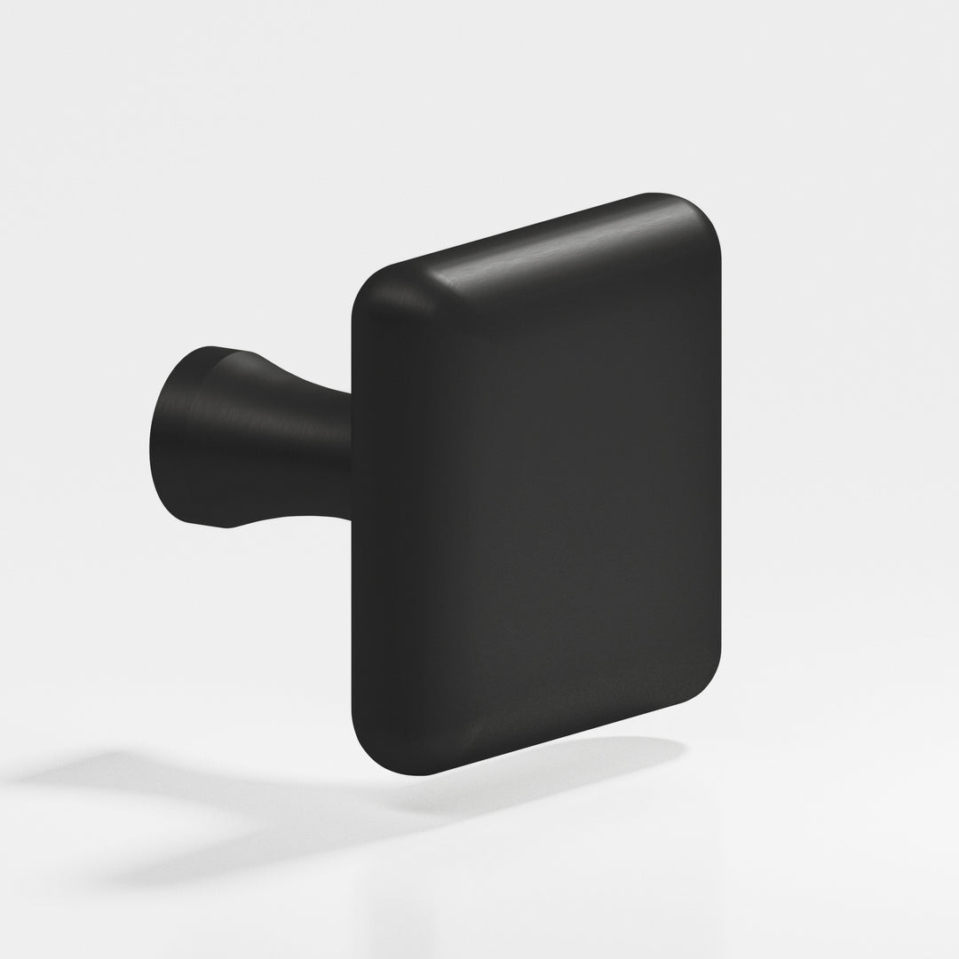 Colonial Bronze 768 Square radiused Cabinet Knob in Matte Satin Black
