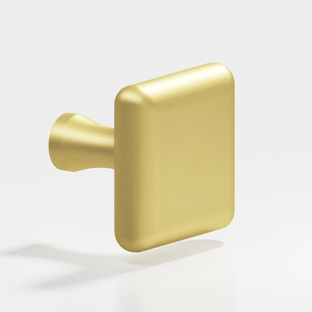 Colonial Bronze 767 Square radiused Cabinet Knob in Matte Satin Brass