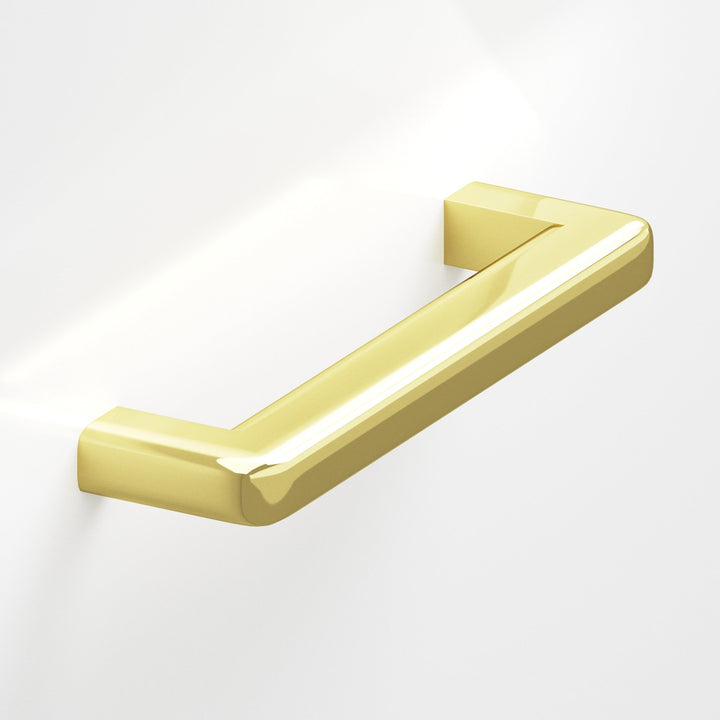 Colonial Bronze 780 Square Cabinet Pull with rounded back and radiused edges in Unlacquered Polished Brass