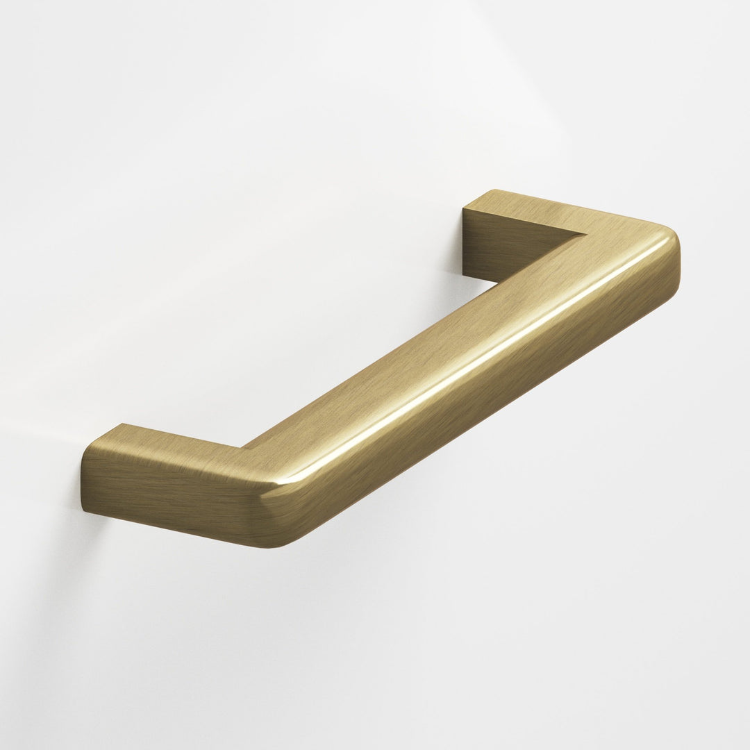 Colonial Bronze 785 Square Cabinet Pull with rounded back and radiused edges in Antique Brass