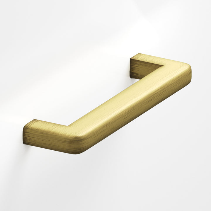Colonial Bronze 780 Square Cabinet Pull with rounded back and radiused edges in Matte Antique Satin Brass