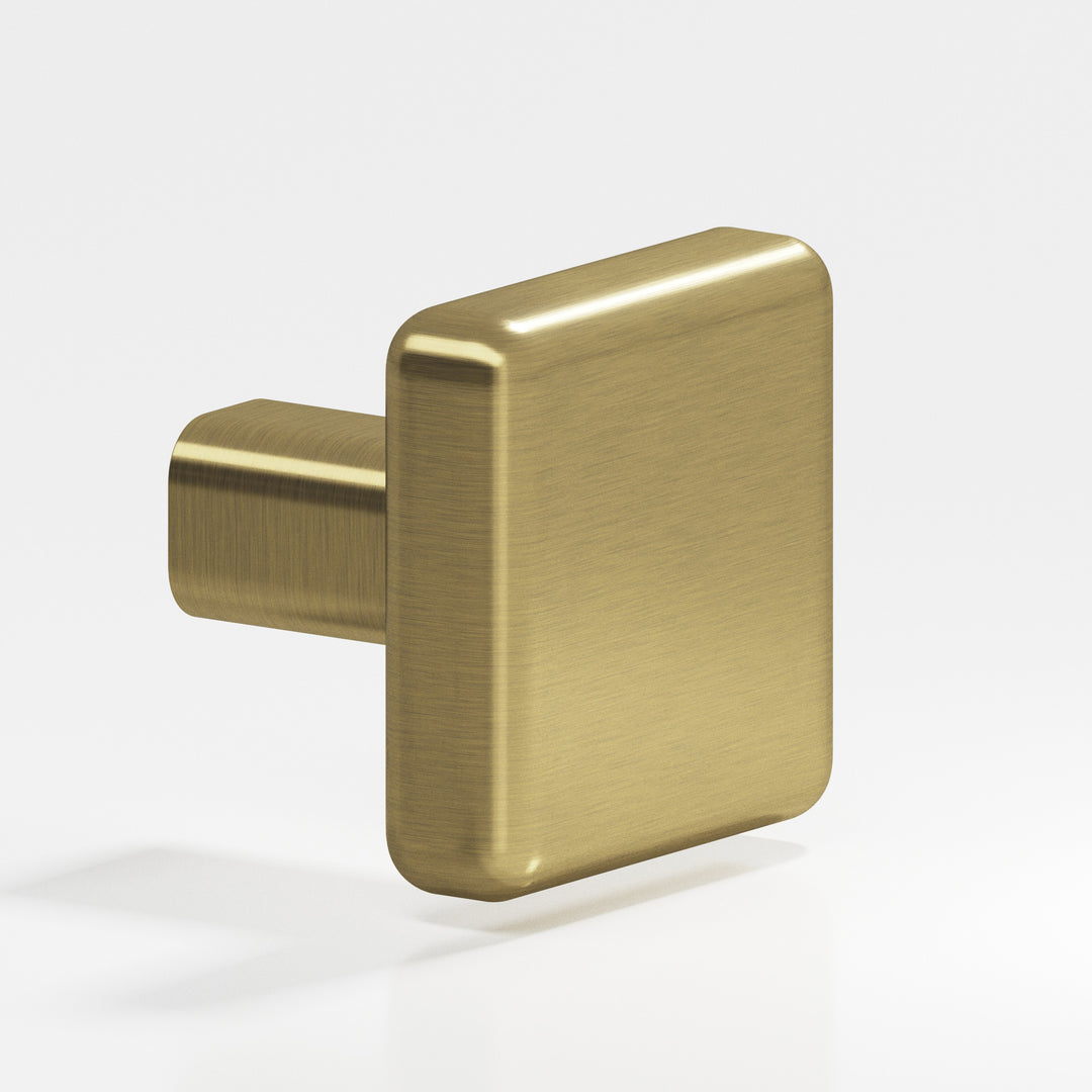 Colonial Bronze 787 Square radiused Cabinet Knob in Antique Brass