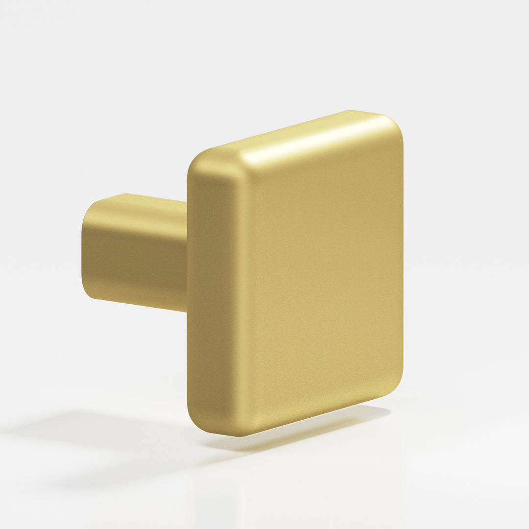 Colonial Bronze 789 Square radiused Cabinet Knob in Matte Satin Brass