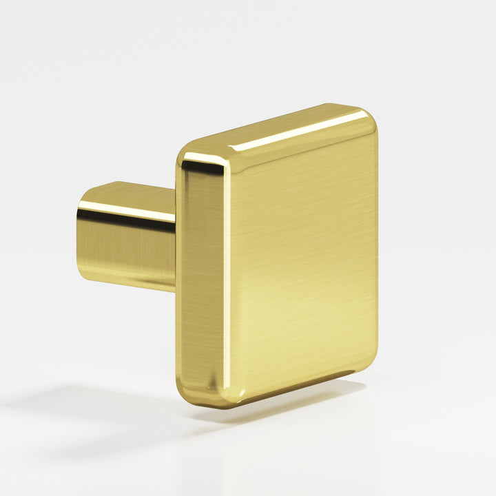 Colonial Bronze 788 Square radiused Cabinet Knob in Unlacquered Polished Brass