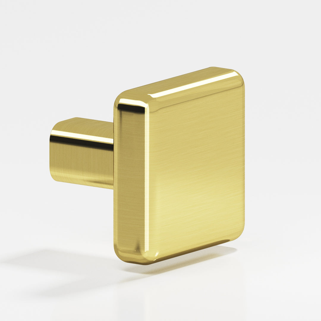 Colonial Bronze 789 Square radiused Cabinet Knob in Unlacquered Polished Brass