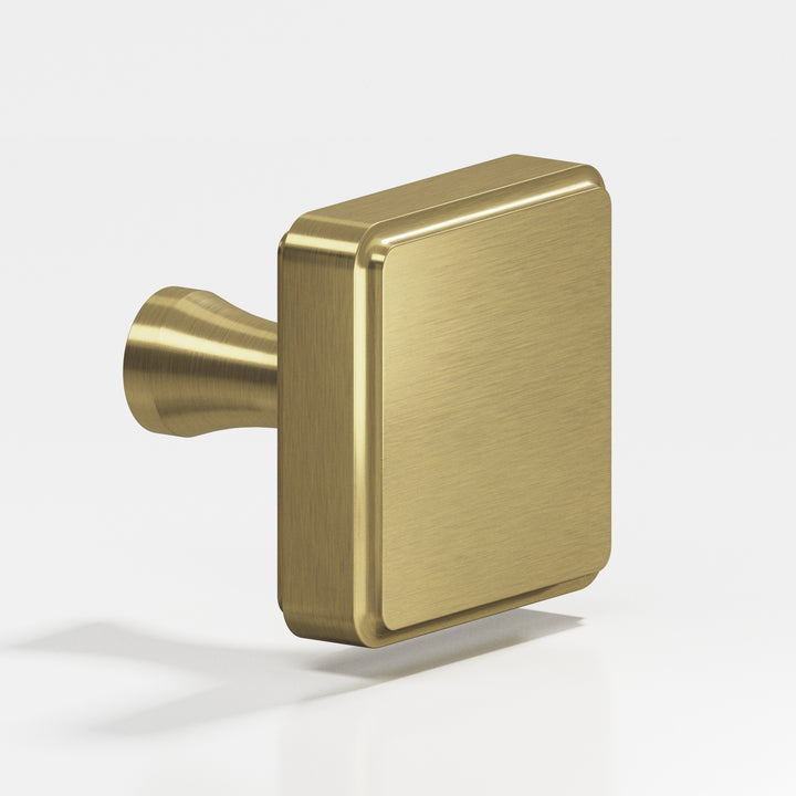 Colonial Bronze 798 Square fluted Cabinet Knob in Antique Brass