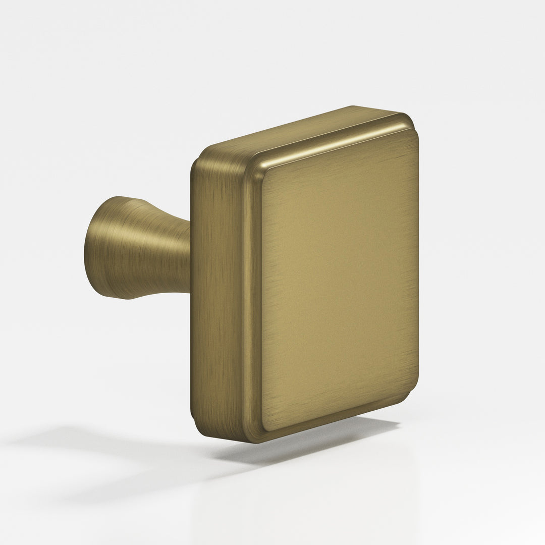 Colonial Bronze 798 Square fluted Cabinet Knob in Matte Antique Satin Brass