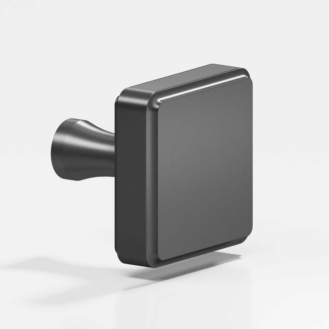 Colonial Bronze 799 Square fluted Cabinet Knob in Matte Graphite