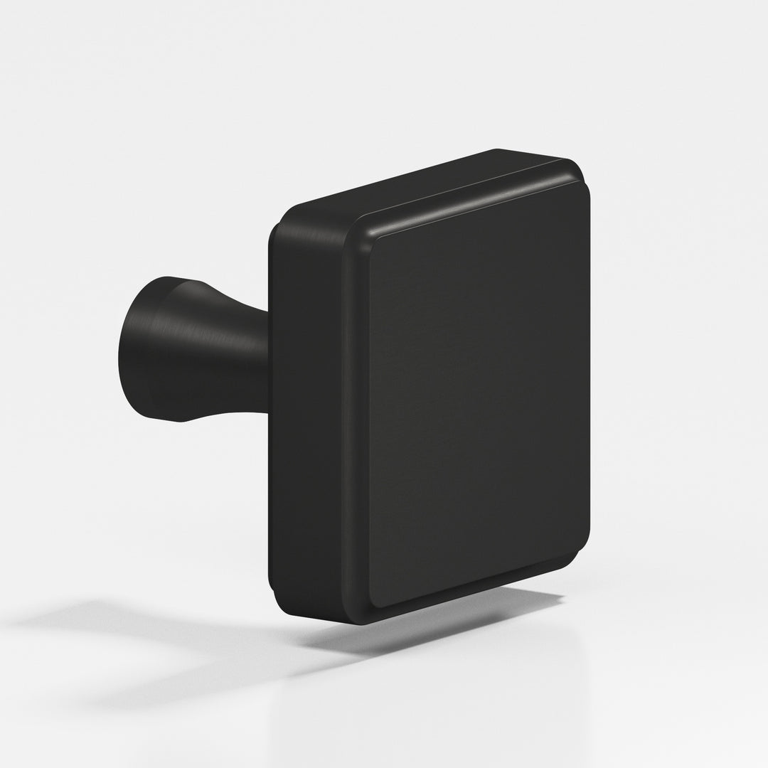 Colonial Bronze 797 Square fluted Cabinet Knob in Matte Satin Black