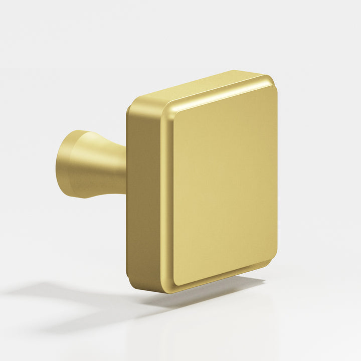 Colonial Bronze 797 Square fluted Cabinet Knob in Matte Satin Brass