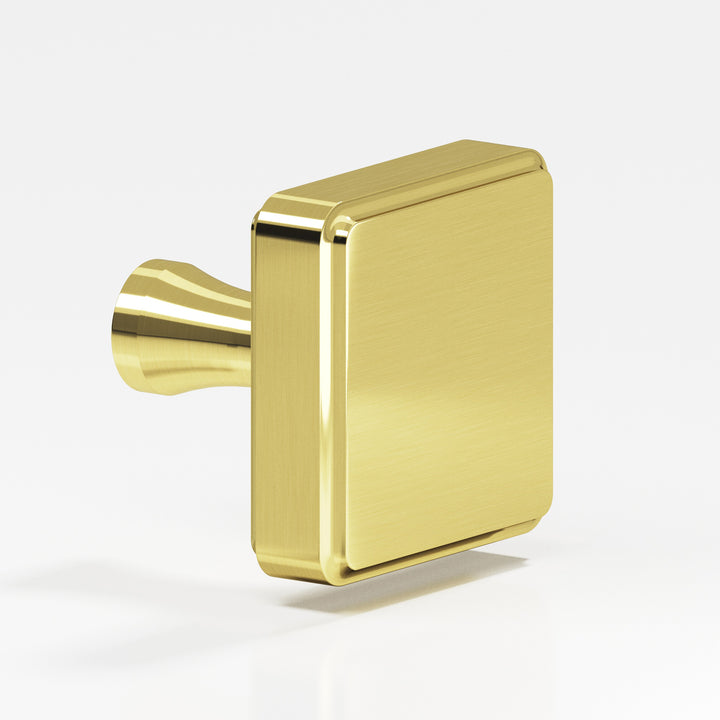 Colonial Bronze 799 Square fluted Cabinet Knob in Unlacquered Polished Brass