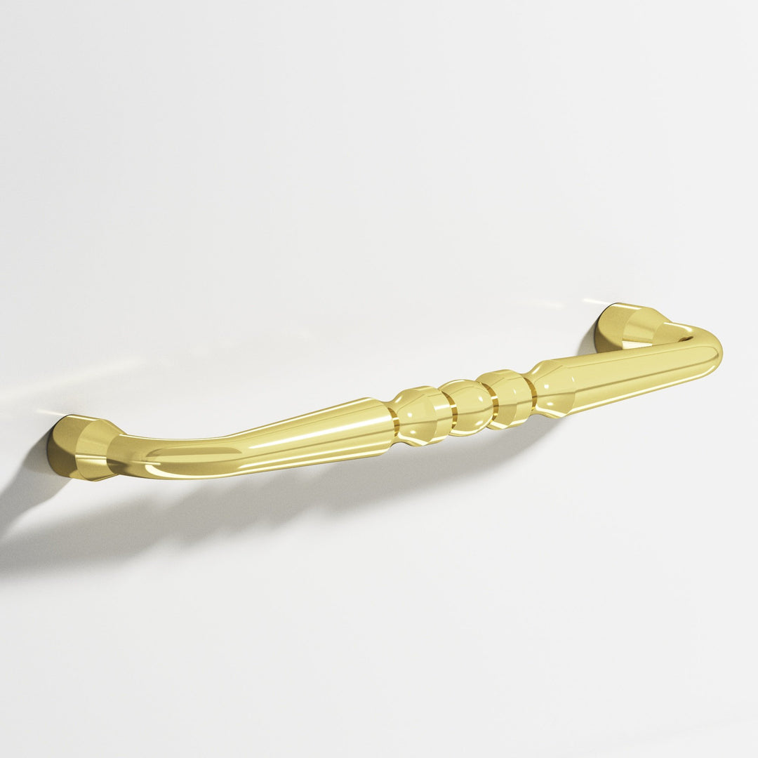 Colonial Bronze 813 Detailed wire Cabinet Pull with bead in Unlacquered Polished Brass