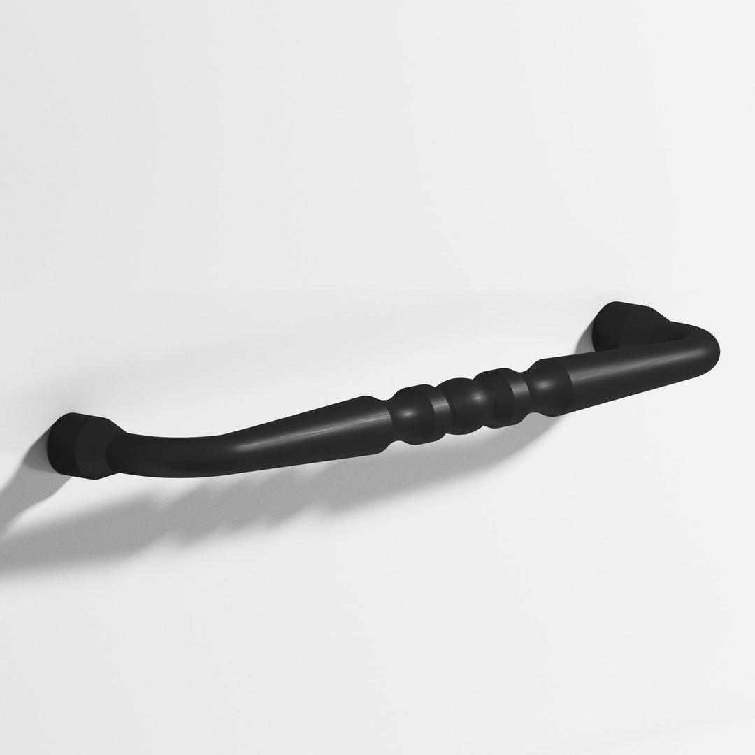Colonial Bronze 813 Detailed wire Cabinet Pull with bead in Matte Satin Black