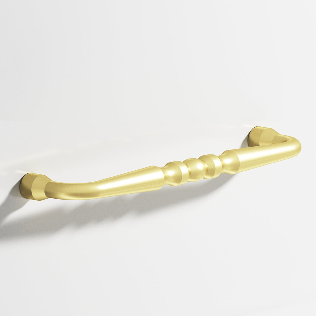 Colonial Bronze 813 Detailed wire Cabinet Pull with bead in Matte Satin Brass