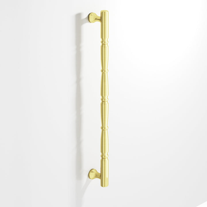 Colonial Bronze 855 Detailed wire Cabinet Pull with beads and radiused ends in Unlacquered Polished Brass