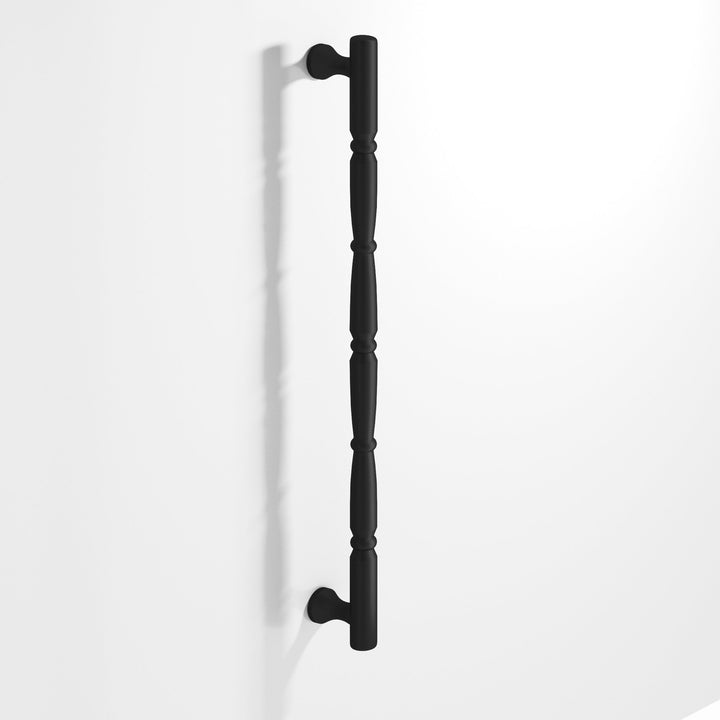 Colonial Bronze 855 Detailed wire Cabinet Pull with beads and radiused ends in Matte Satin Black