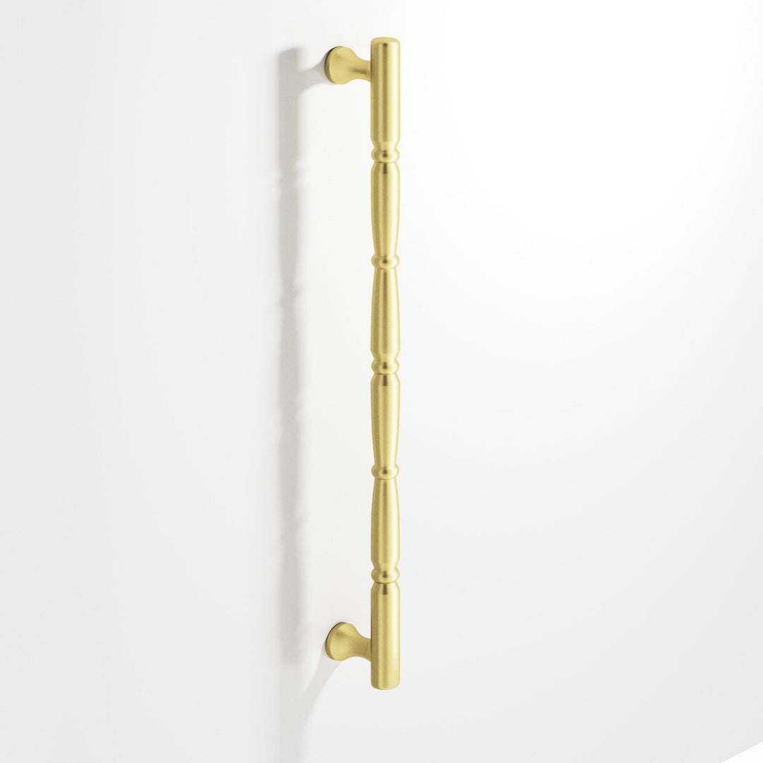 Colonial Bronze 855 Detailed wire Cabinet Pull with beads and radiused ends in Matte Satin Brass