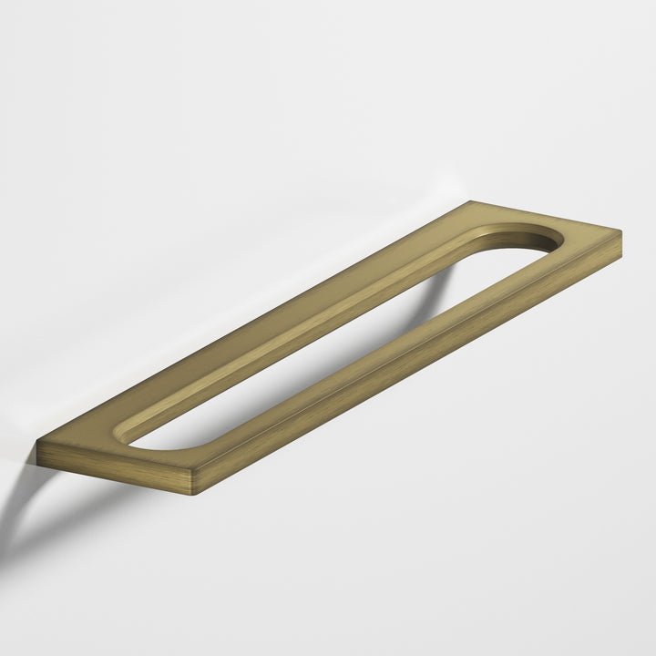 Colonial Bronze 886 Squared front racetrack Cabinet Pull in Matte Antique Satin Brass