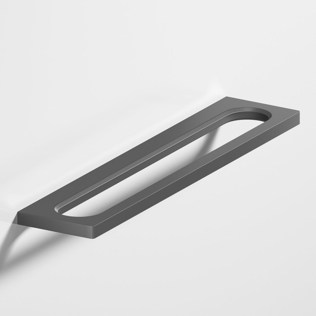 Colonial Bronze 886 Squared front racetrack Cabinet Pull in Matte Graphite