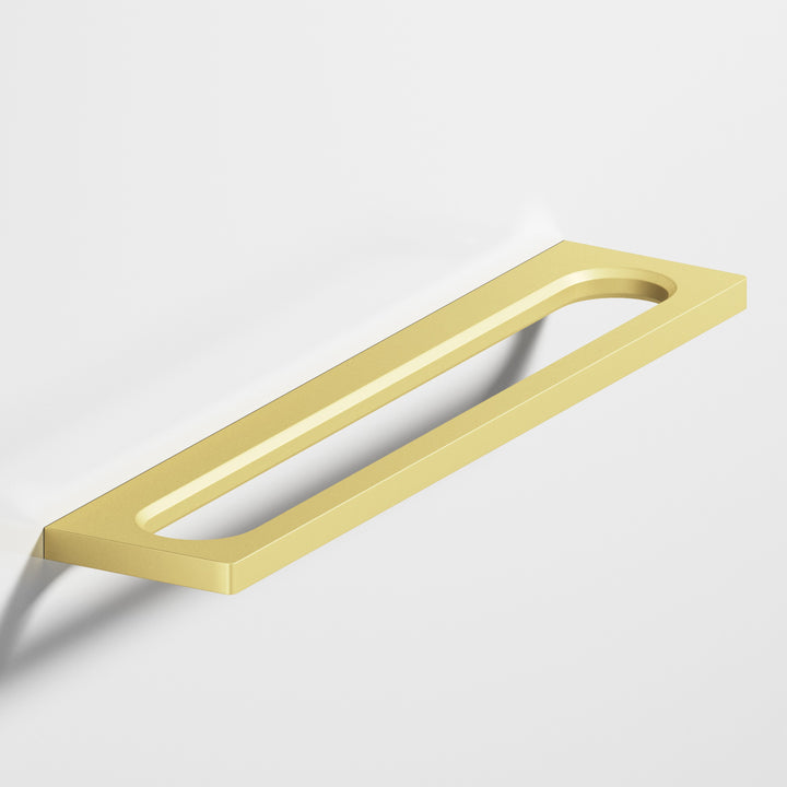 Colonial Bronze 887 Squared front racetrack Appliance Pull in Matte Satin Brass