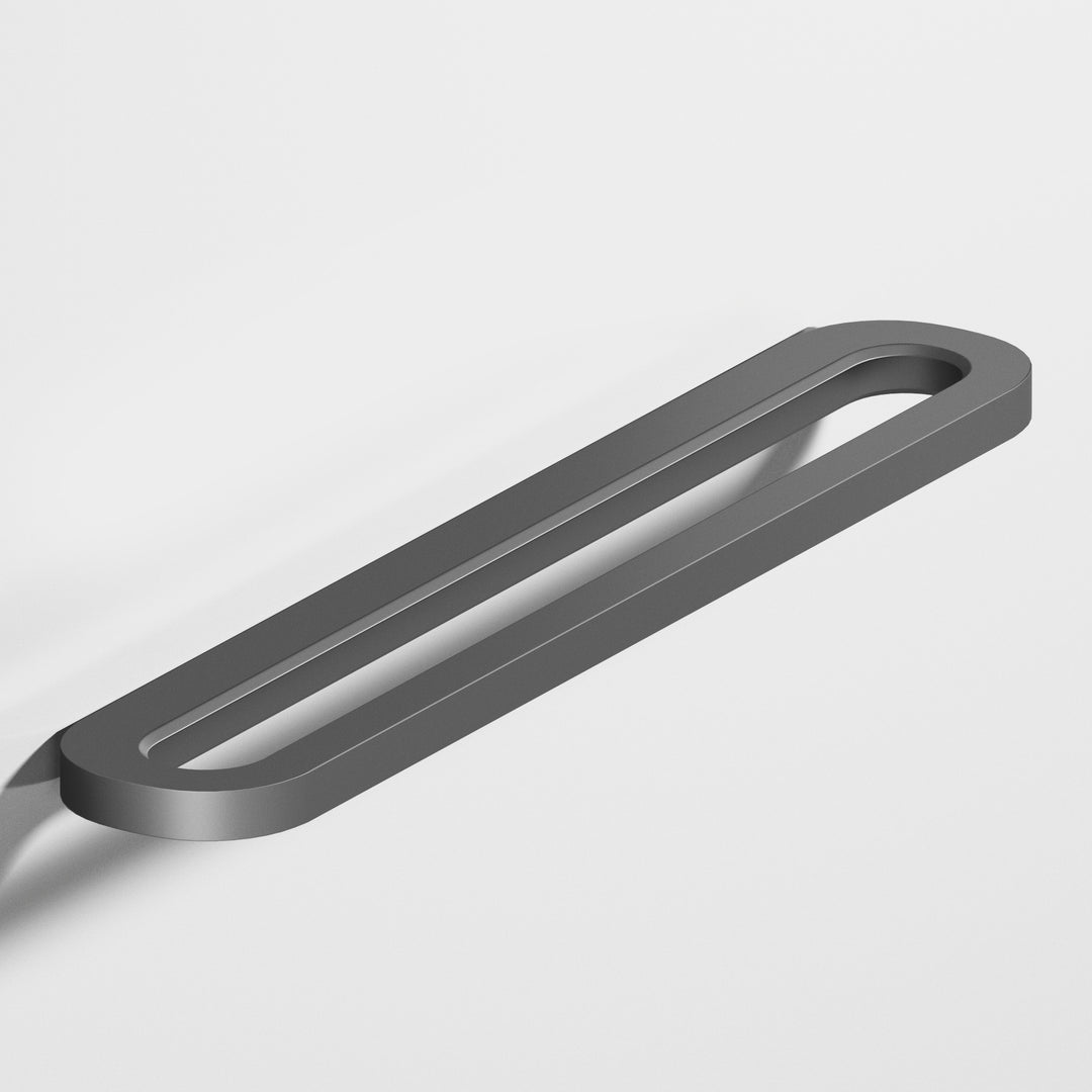 Colonial Bronze 890 Fully rounded racetrack Cabinet Pull in Matte Graphite