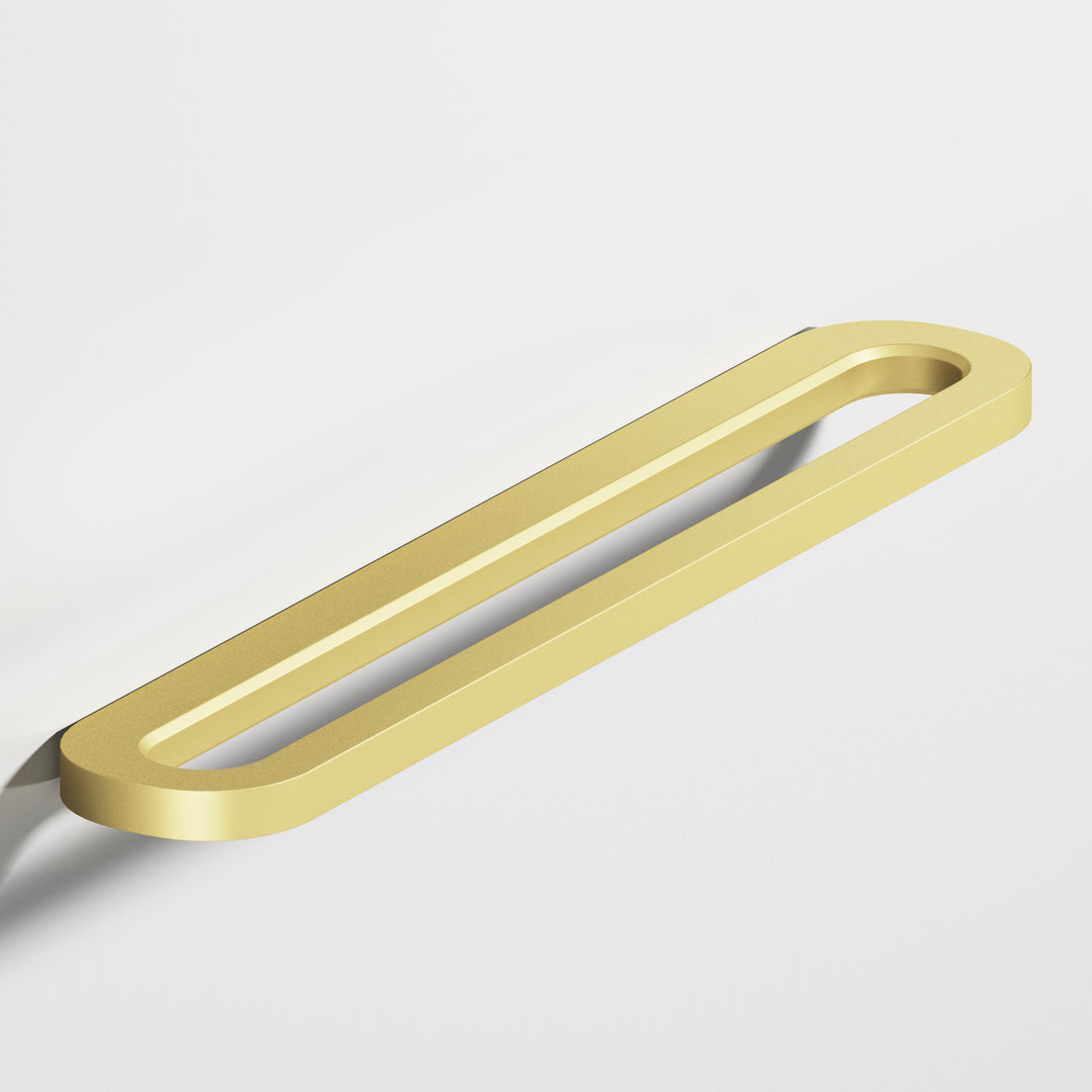 Colonial Bronze 890 Fully rounded racetrack Cabinet Pull in Matte Satin Brass