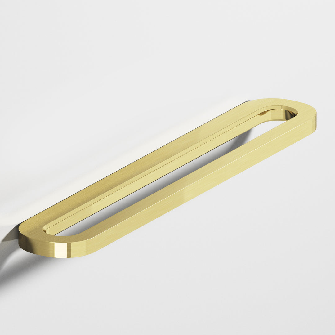 Colonial Bronze 890 Fully rounded racetrack Cabinet Pull in Unlacquered Polished Brass