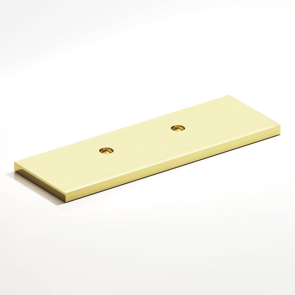 Colonial Bronze 9420 Rectangular offset Backplate for use with 420 457 and 458 series in Unlacquered Polished Brass