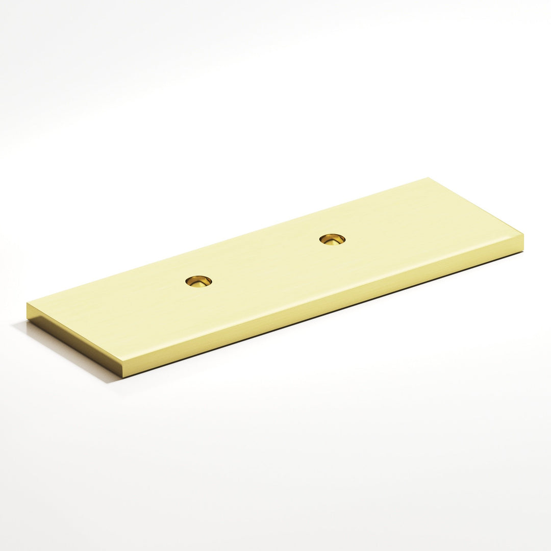 Colonial Bronze 9420 Rectangular offset Backplate for use with 420 457 and 458 series in Unlacquered Polished Brass
