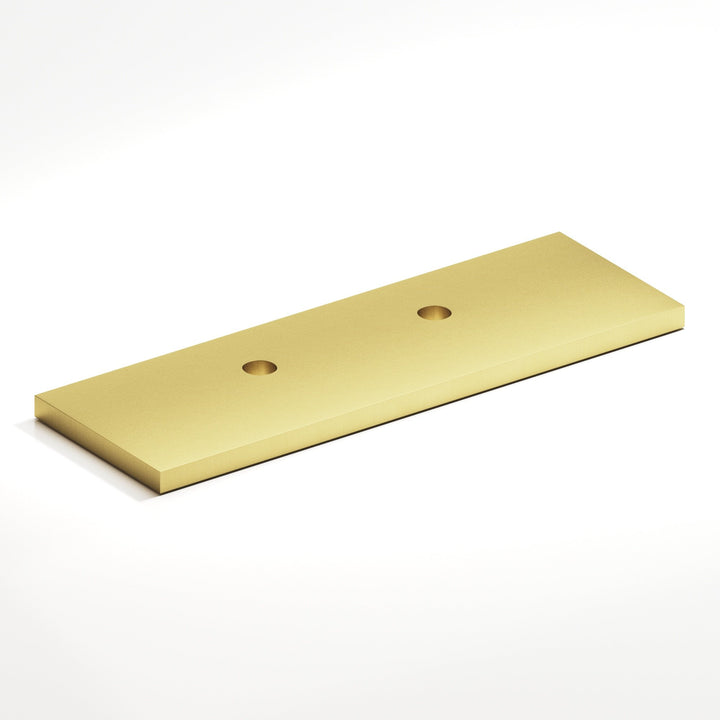 Colonial Bronze 9420 Rectangular offset Backplate for use with 420 457 and 458 series in Matte Satin Brass