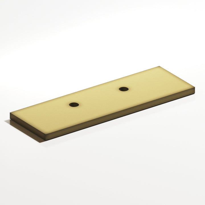 Colonial Bronze 9420 Rectangular offset Backplate for use with 420 457 and 458 series in Matte Antique Satin Brass