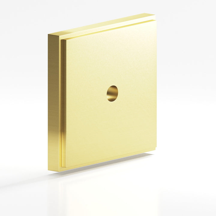 Colonial Bronze 9625 Square stepped Backplate for use with 8-32 screw in Matte Satin Brass