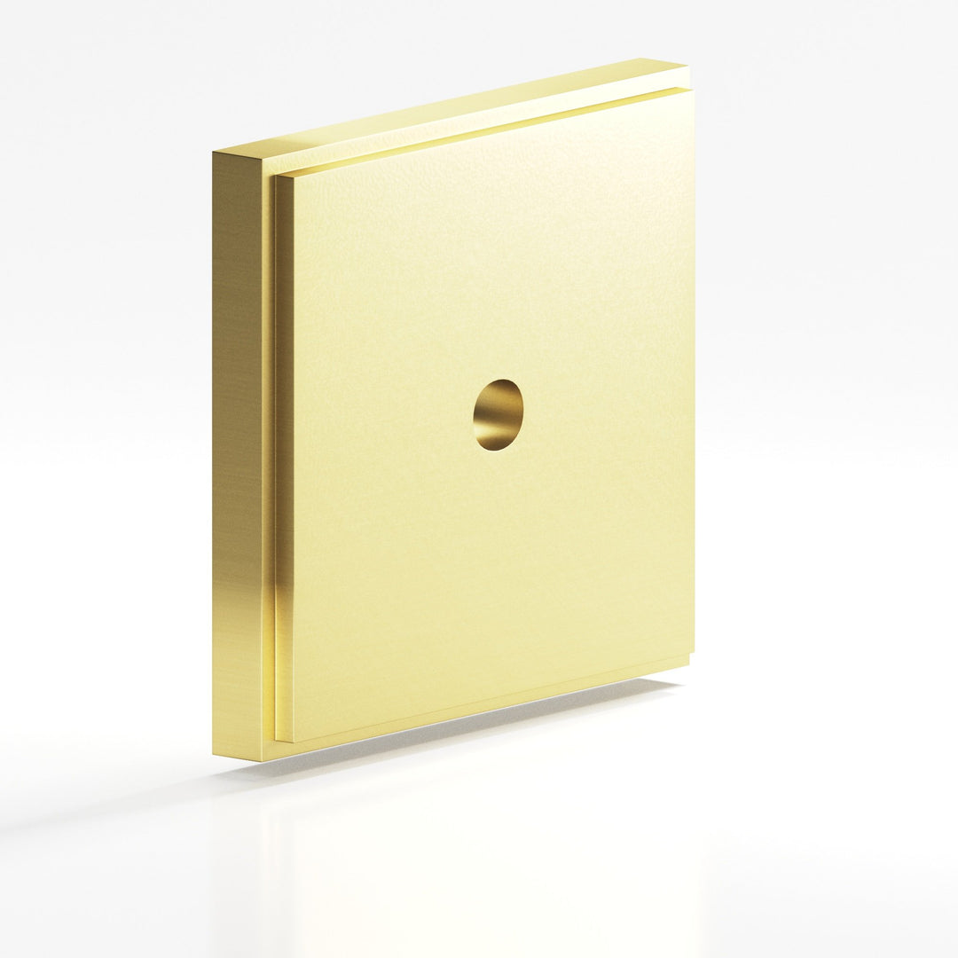 Colonial Bronze 9623 Square stepped Backplate for use with 8-32 screw in Matte Satin Brass