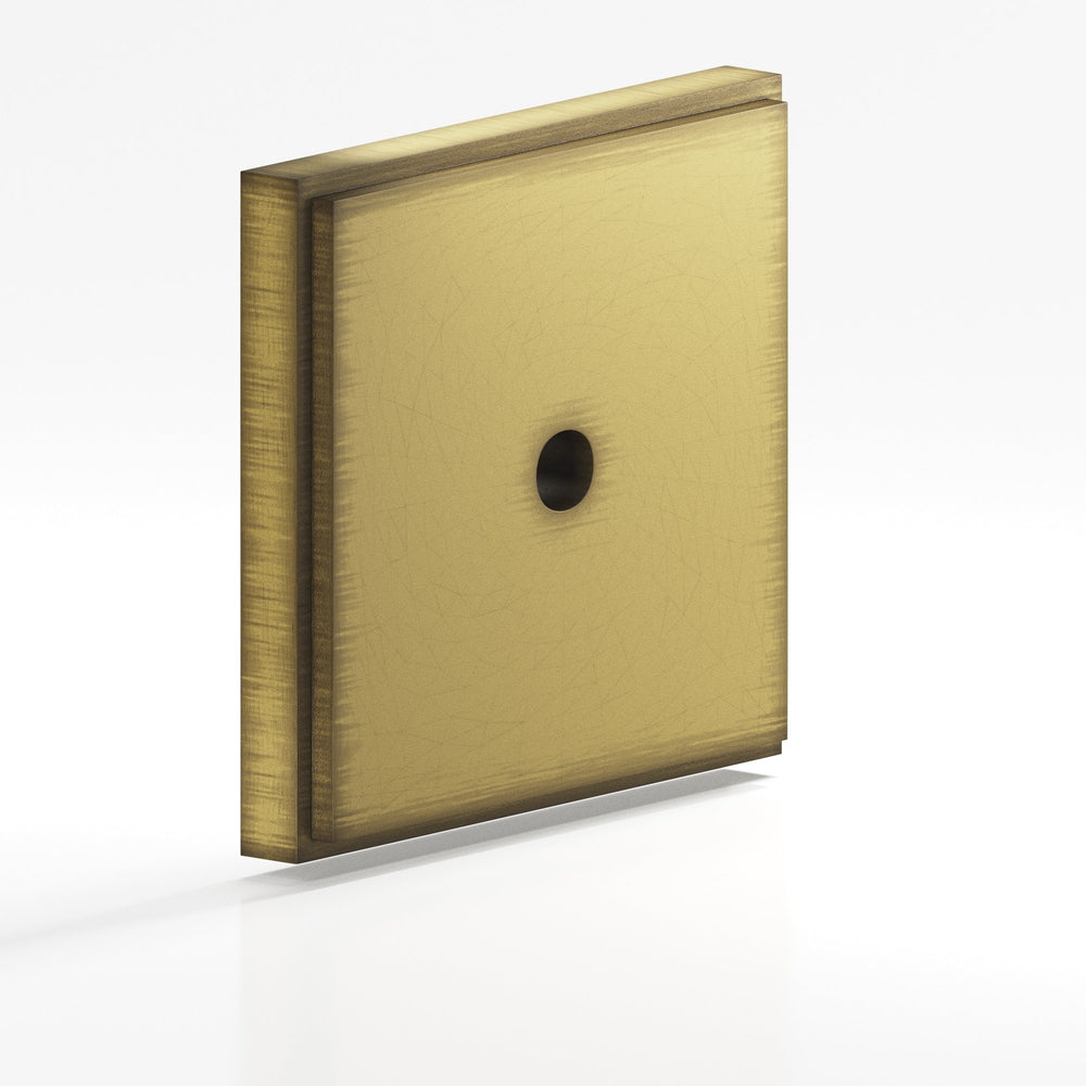 Colonial Bronze 9945 Square stepped Backplate for use with 8-32 screw in Matte Antique Satin Brass
