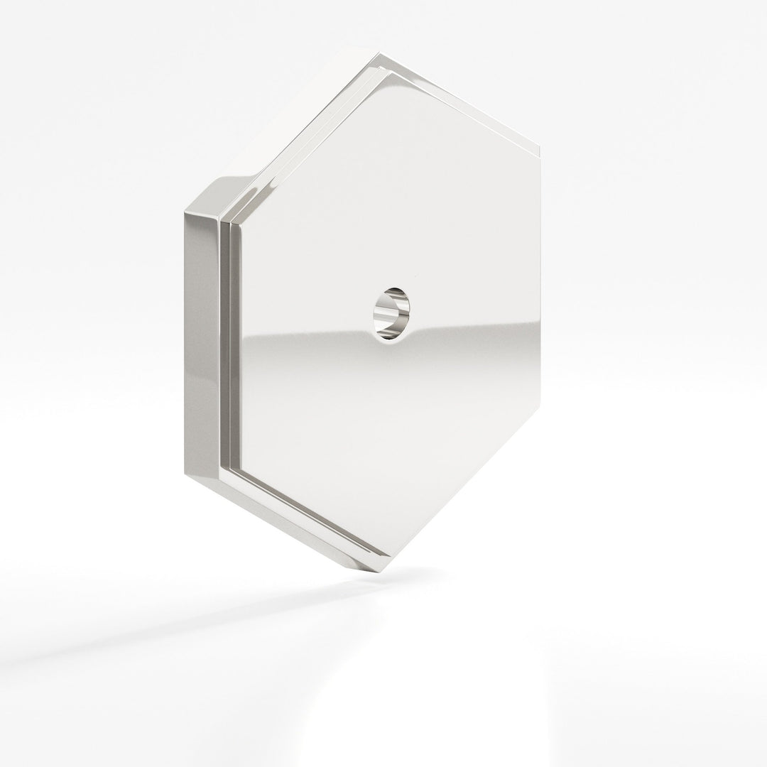 Colonial Bronze 9628 Hexagonal stepped Backplate for use with 8-32 screw in Polished Nickel