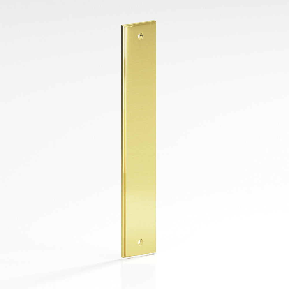 Colonial Bronze 9944 Rectangular stepped Backplate for use with 1/4-20 screws in Unlacquered Polished Brass